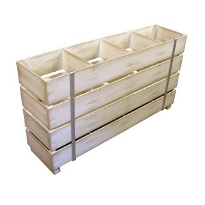 white Distressed Painted 4 Bin Impulse Merchandise Display Stand