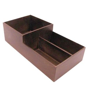 Darl Brown Rustic 2-tier 3 Compartment Cup & Lid Holder 500x250x150