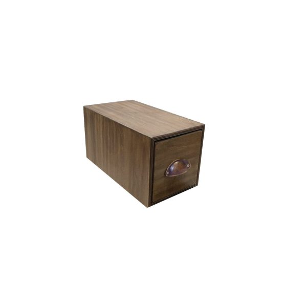 Rustic Brown single bread bin 170x310x170 with distressed bronze cup handle Rustic Brown single bread bin 170x310x170 with distressed bronze cup handle