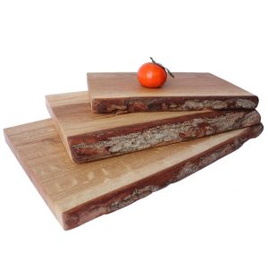 Rustic Bark Edged Oak Chopping Board SET