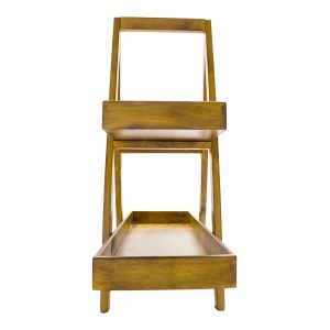 Rustic Brown 2-Tier Double Sided Level Wooden A-Frame 800x270x810