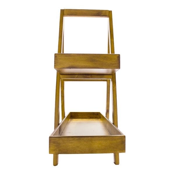Two-Tier-Large-Static-A-Frame-DI-2 Rustic Brown 2-Tier Double Sided Level Wooden A-Frame 800x270x810