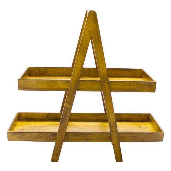 Two-Tier-Large-Static-A-Frame-DI-3 Rustic Brown 2-Tier Double Sided Level Wooden A-Frame 800x270x810