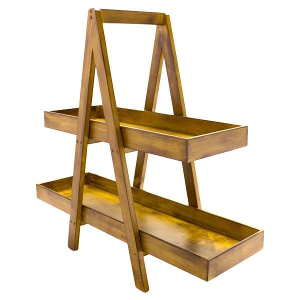 Rustic 2-Tier Double Sided Level Wooden A-Frame 800x270x810
