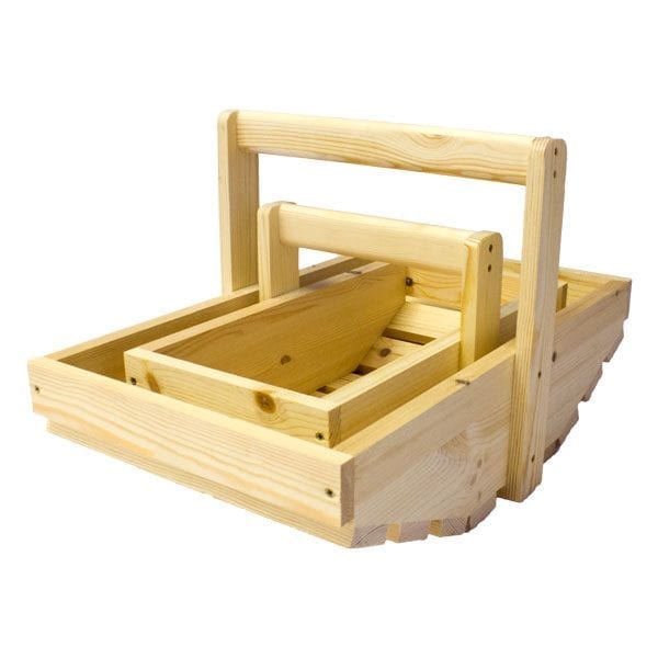 Natural Stained Rustic Garden Trug Set