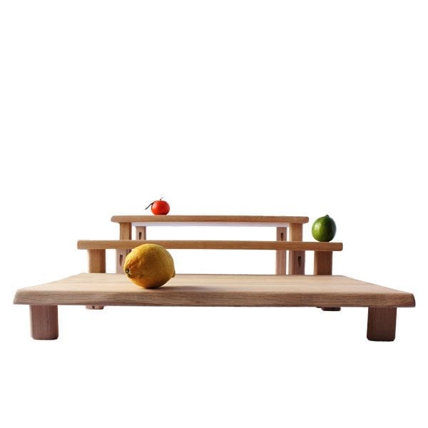 Hewn-Oak-Low-Riser-Table-Wooden-Legs-OAK-WAX-3 Riser Oak Table with Hewn edge 550x300x70mm