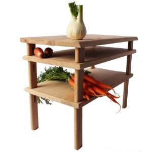 Hewn-Oak-Low-Riser-Table-Wooden-Legs-OAK-WAX Riser Oak Table with Hewn edge 550x300x70mm