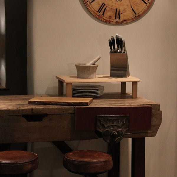 Hewn-Oak-Low-Riser-Table-Wooden-Legs-OAK-WAX-OS Riser Oak Table with Hewn edge 550x300x70mm