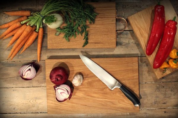 Home-&-Display-Home-Slider Rustic Square Edged Oak Chopping Board SET