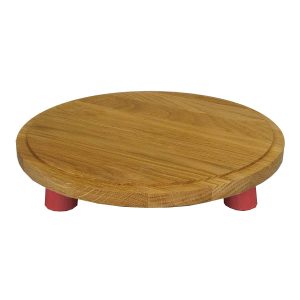 small Sherston Claret oak dip milking stool riser