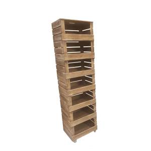 7 Crate Rustic Mobile Tower Storage Unit 500x370x1884