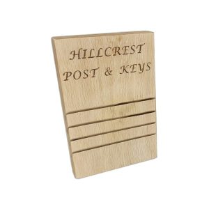 oak post and key tidy personalised