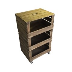 rustic drop front stacker crate system