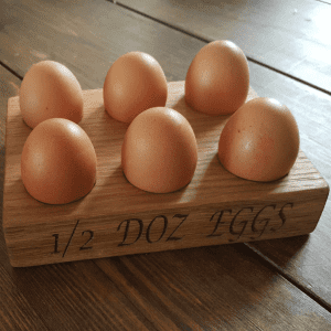 6 egg oak egg rack