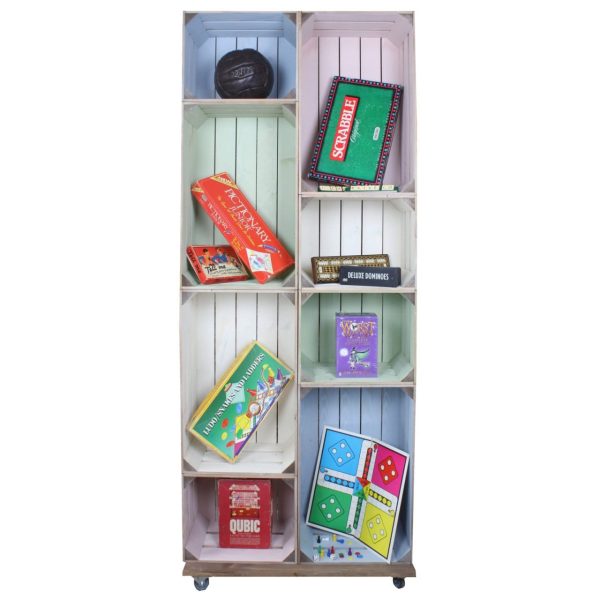Slim 8 Mobile Colour Burst Crate Display 745x297x1900 in use