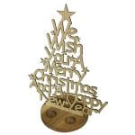christmas oak tea light holder plain