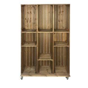 Wide 9 Mobile Brown Crate Display