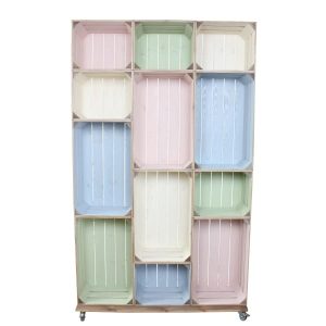 wide 12 mobile colour burst crate display