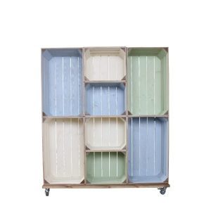 wide 8 mobile colour burst crate display