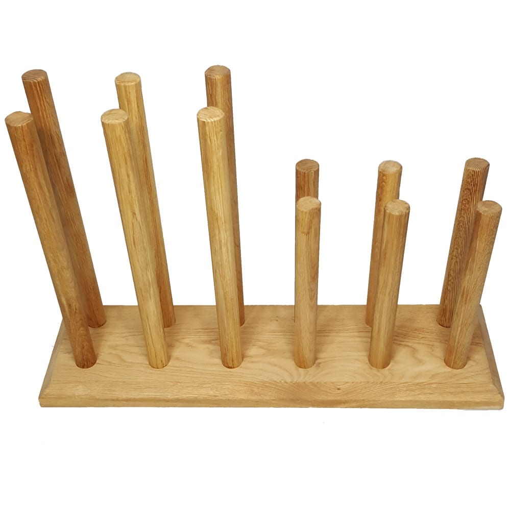 Oak Welly Rack 6 Pair (3 tall 3 short) | Personalisable | Ligneus UK