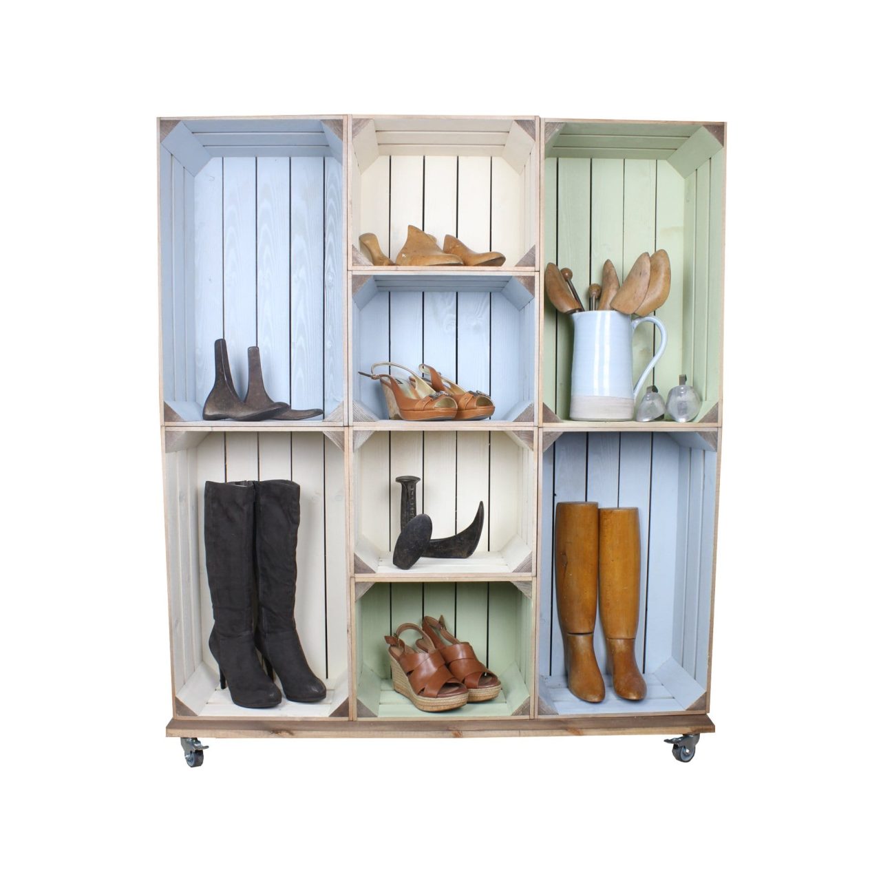 shoe and boot crate display