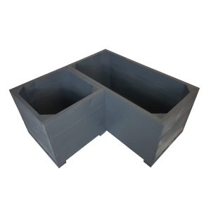 Amberley Grey Painted corner square planter set plain