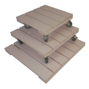 Cherrington Pink painted square pot stand set plain
