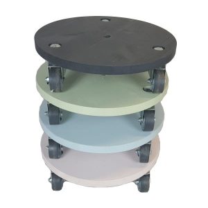 Medium painted round pot stand stacked plain