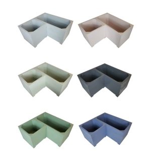 Painted corner square planter set collection plain