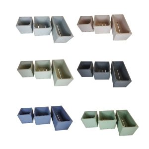 Painted triple square planter set sellection plain