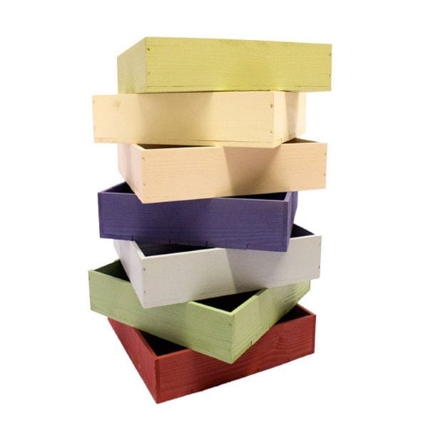 high depth stacked painted box trays Painted Box 280x140x80