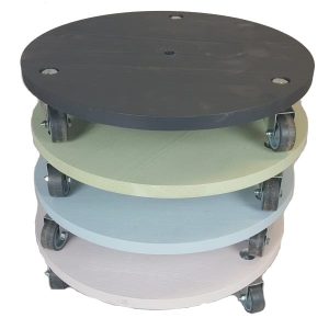 large painted round pot stand stacked plain