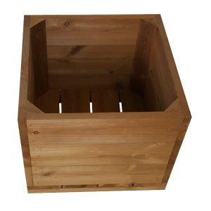 large square thermowood planter sideview plain
