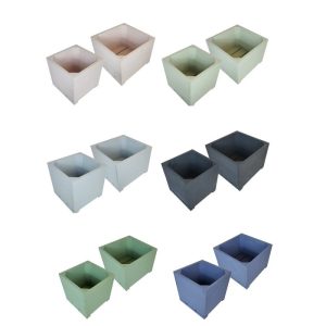 painted double square planter set selection plain