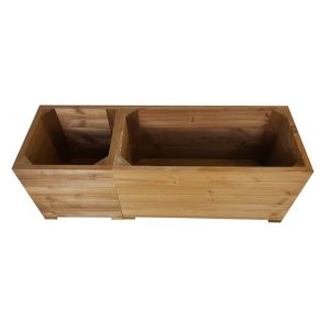 thermowood corner square planter set in line plain