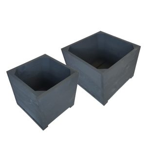 Amberley Grey Painted Double Square Planter Set