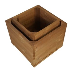 Thermowood Double Square Planter SET