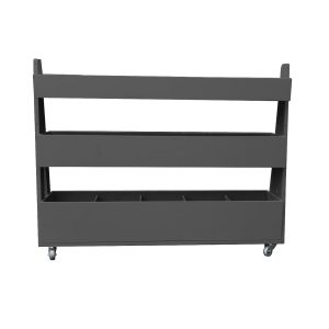 Amberley Grey Painted 3-Tier Impulse Queue Divider Display Stand 1200x260x940 side view