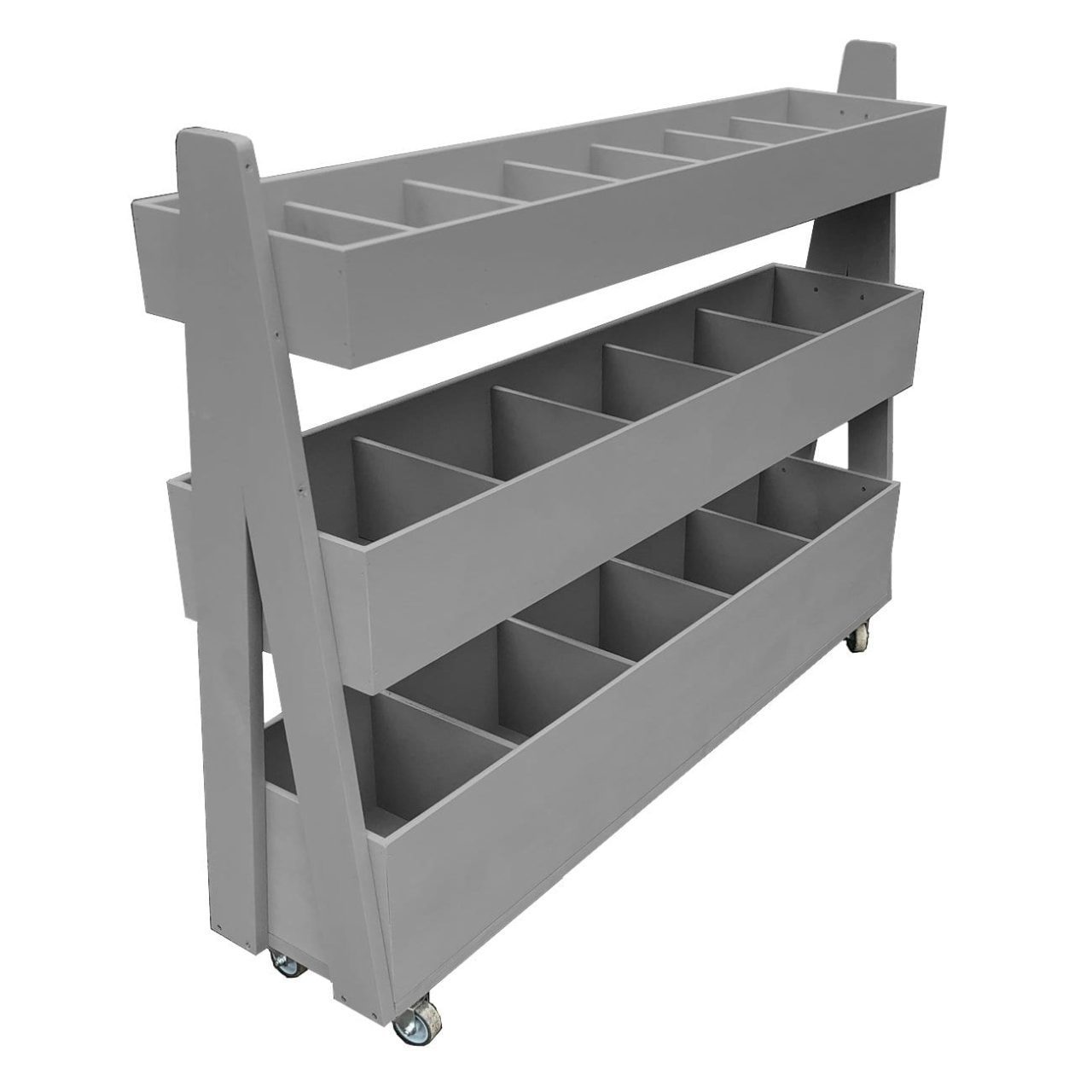 Gretton Grey 3-Tier Queue Divider Display Stand 1200x260x940