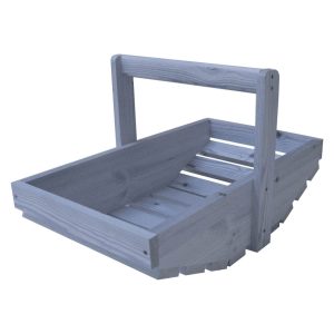 Kingscote Blue painted rustic garden trug plain