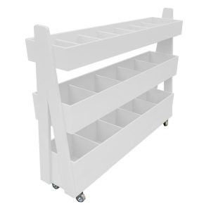 White 3-Tier Queue Divider Display Stand 1200x260x940