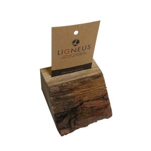 bark edged oak ticket holder with slot plain