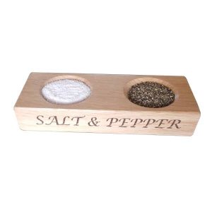 oak salt and pepper pinch bowls full plain