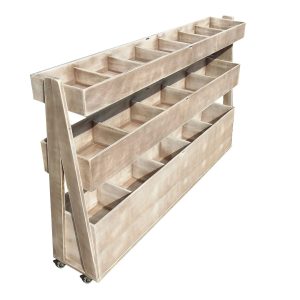 white distressed painted 1200mm 3-Tier Impulse Queue Divider Display Stand