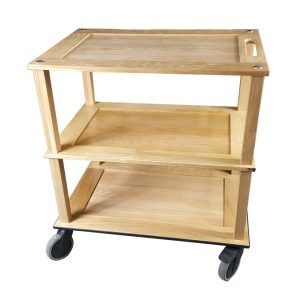 Burford Natural Oak Hospitality Trolley side view