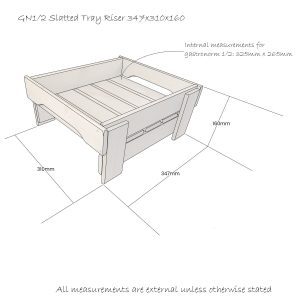 GN1-2 Slatted Tray Riser 347x310x160 Schematic