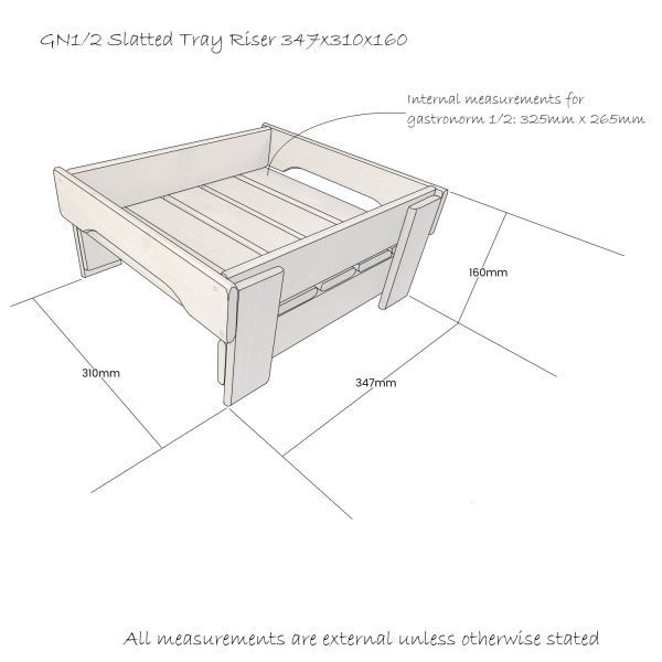 GN1-2 Slatted Tray Riser 347x310x160 Schematic GN1-2 Slatted Tray Riser 347x310x160 Schematic