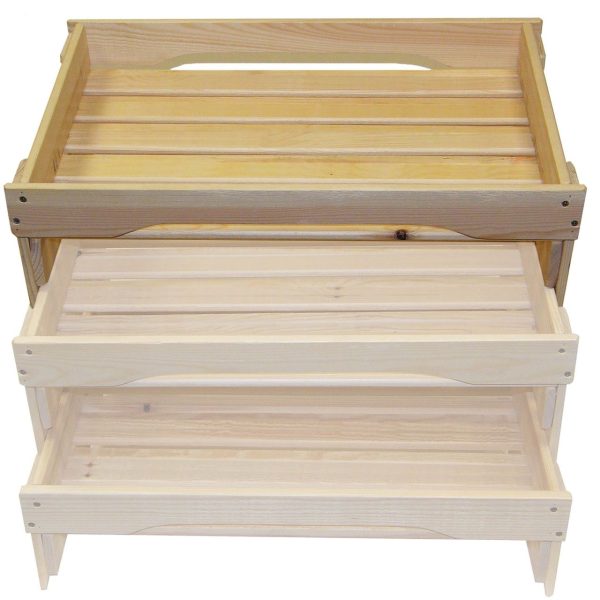 High GN1-1 natural slatted tray riser in set High GN1-1 natural slatted tray riser in set
