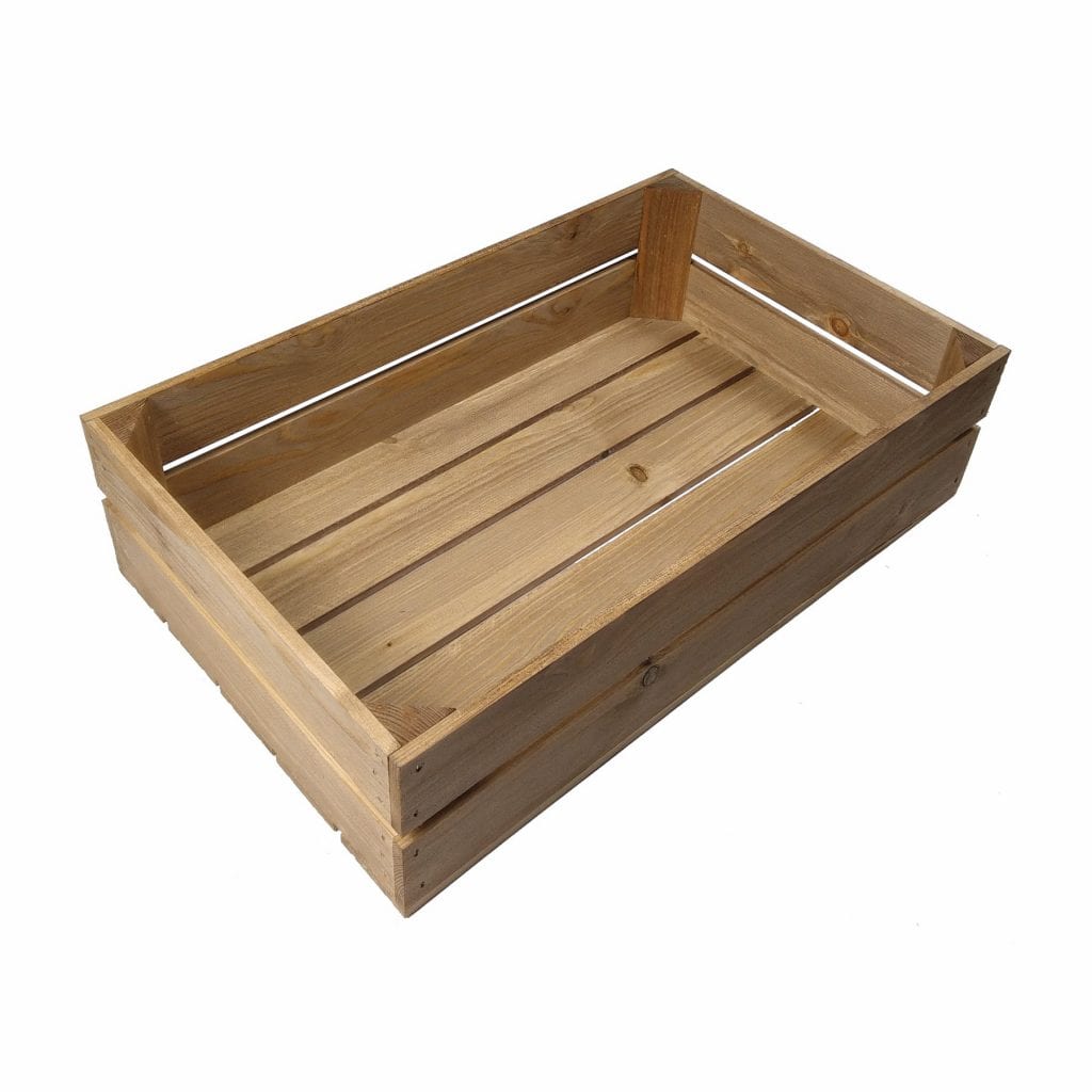 GN1/1 Gastronorm Light Oak Slatted Box Display Unit 530x325x138