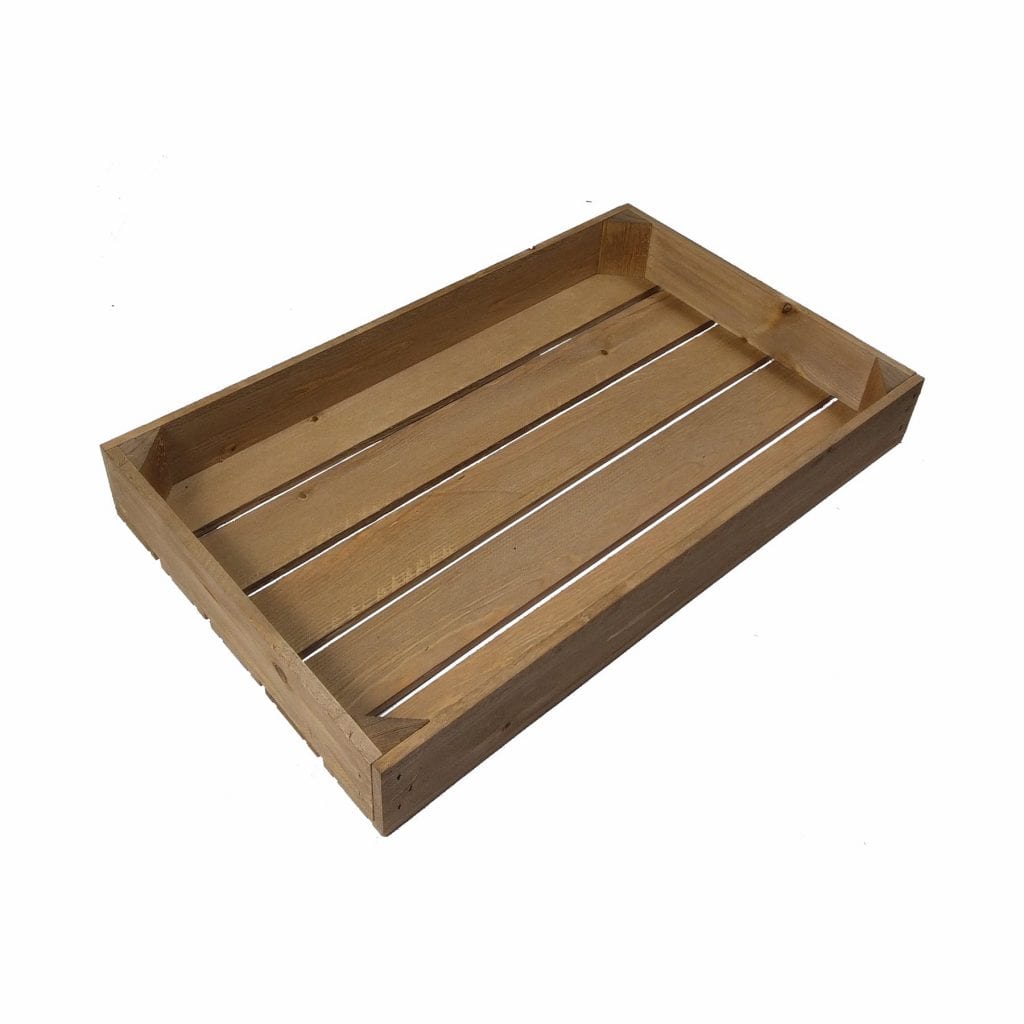 GN1/3 Gastronorm Light Oak Slatted Box Display Unit 325x176x138